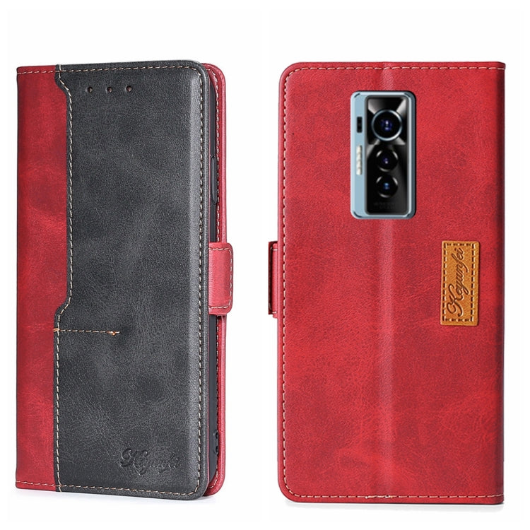 For Tecno Phantom X Contrast Color Side Buckle Leather Phone Case