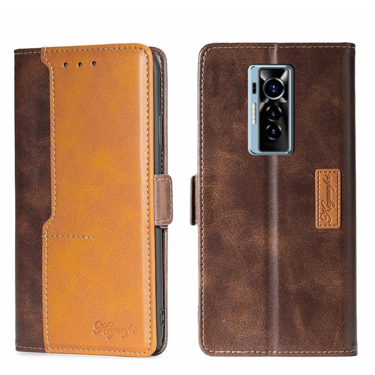 For Tecno Phantom X Contrast Color Side Buckle Leather Phone Case