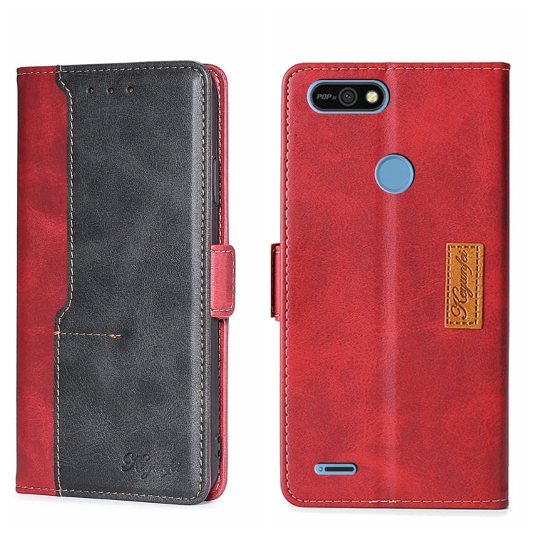 For Tecno Pop 2/Pop 2 F/Pop 2 Pro/Pop 2 Power/Itel P13 Contrast Color Side Buckle Leather Phone Case