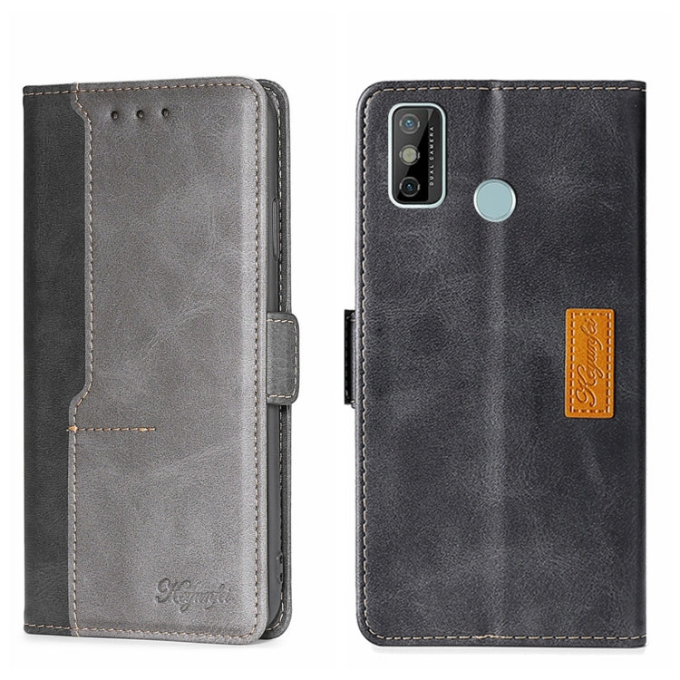 For Tecno Spark 6 GO Contrast Color Side Buckle Leather Phone Case