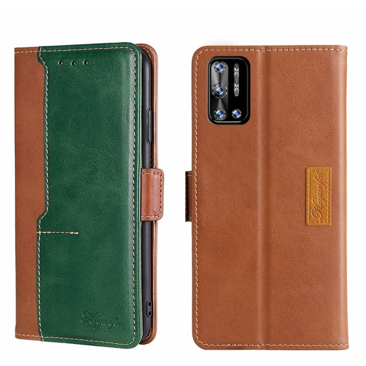 For Doogee N40 Pro Contrast Color Side Buckle Leather Phone Case