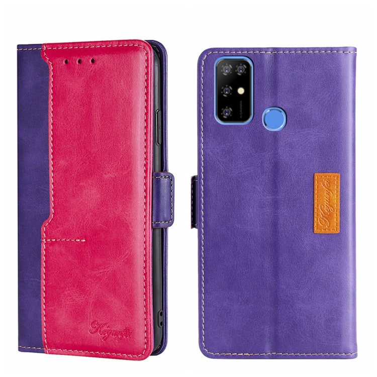 For Doogee X96 Pro Contrast Color Side Buckle Leather Phone Case