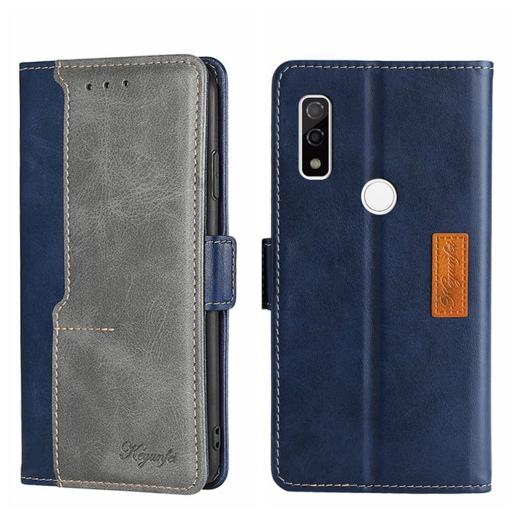 For Fujitsu ARROWS WE F-51B Contrast Color Side Buckle Leather Phone Case