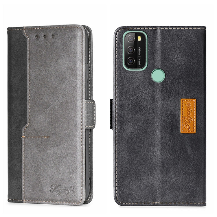 For Blackview A70 Contrast Color Side Buckle Leather Phone Case