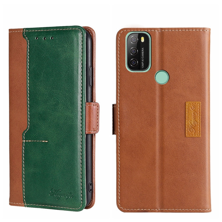 For Blackview A70 Contrast Color Side Buckle Leather Phone Case