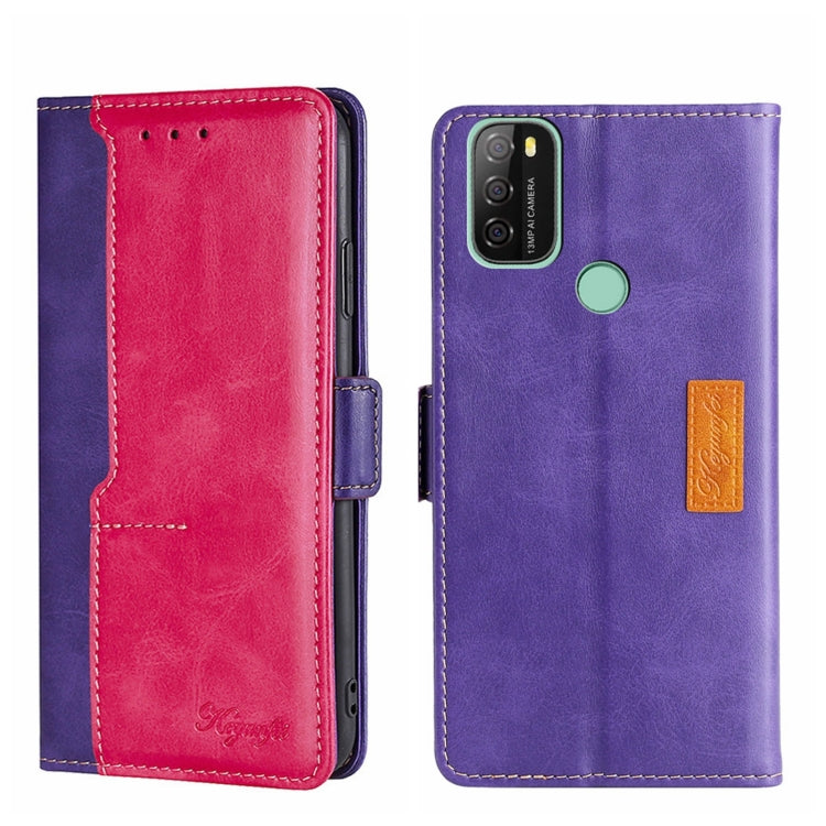 For Blackview A70 Contrast Color Side Buckle Leather Phone Case