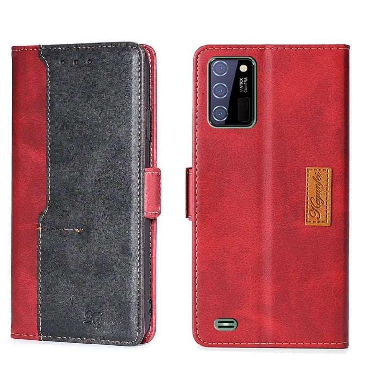 For OUKITEL C25 Contrast Color Side Buckle Leather Phone Case