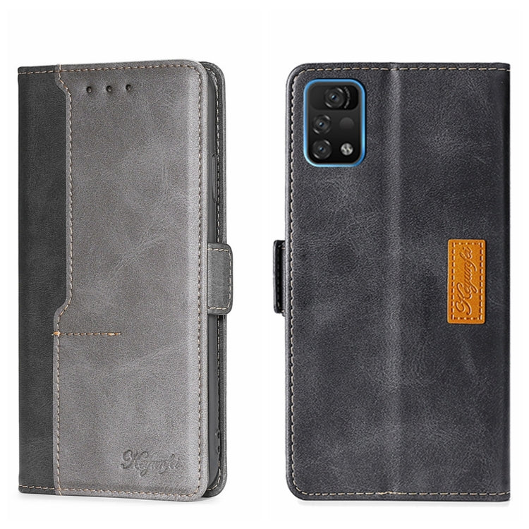 For UMIDIGI A11 Pro Max Contrast Color Side Buckle Leather Phone Case