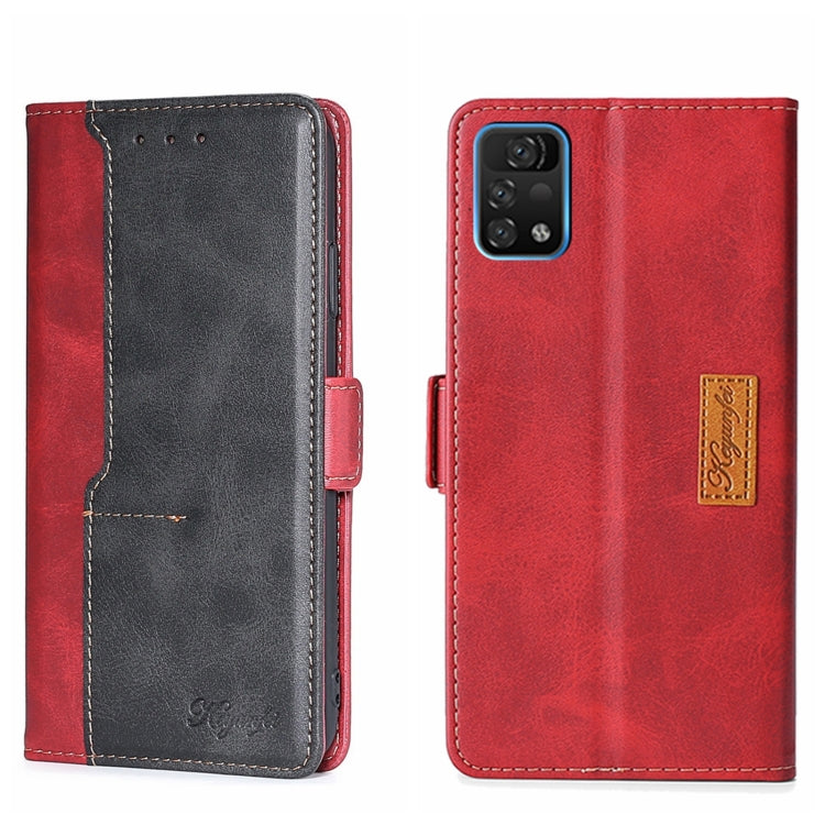 For UMIDIGI A11 Pro Max Contrast Color Side Buckle Leather Phone Case