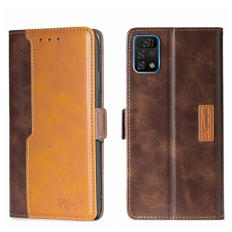 For UMIDIGI A11 Pro Max Contrast Color Side Buckle Leather Phone Case