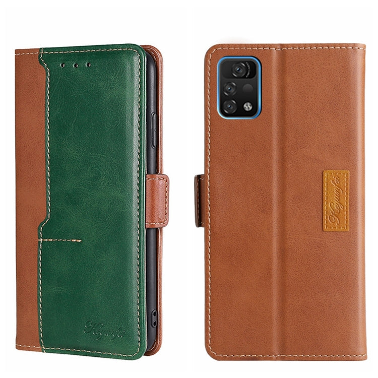 For UMIDIGI A11 Pro Max Contrast Color Side Buckle Leather Phone Case