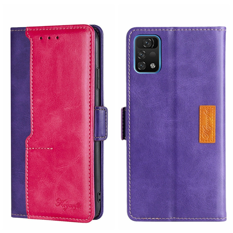 For UMIDIGI A11 Pro Max Contrast Color Side Buckle Leather Phone Case