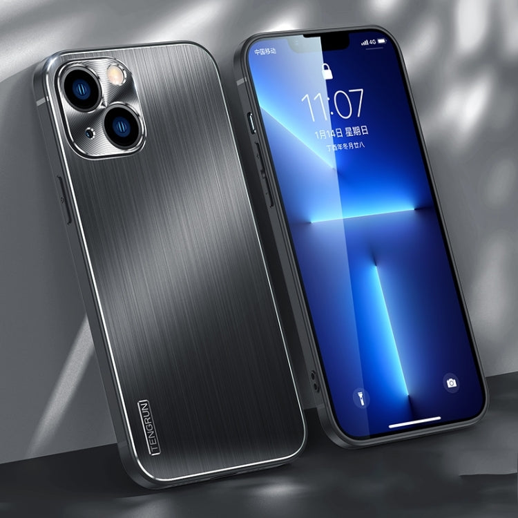 For iPhone 14 Brushed Texture Shockproof Phone Case