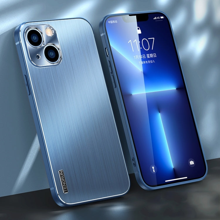 For iPhone 14 Plus Brushed Texture Shockproof Phone Case