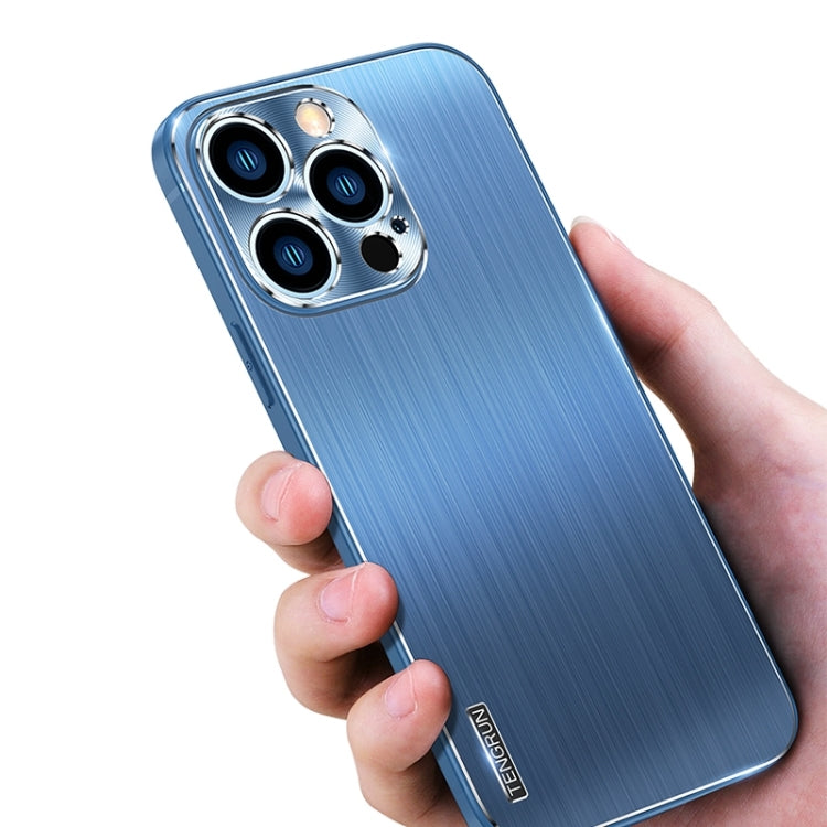 For iPhone 14 Plus Brushed Texture Shockproof Phone Case