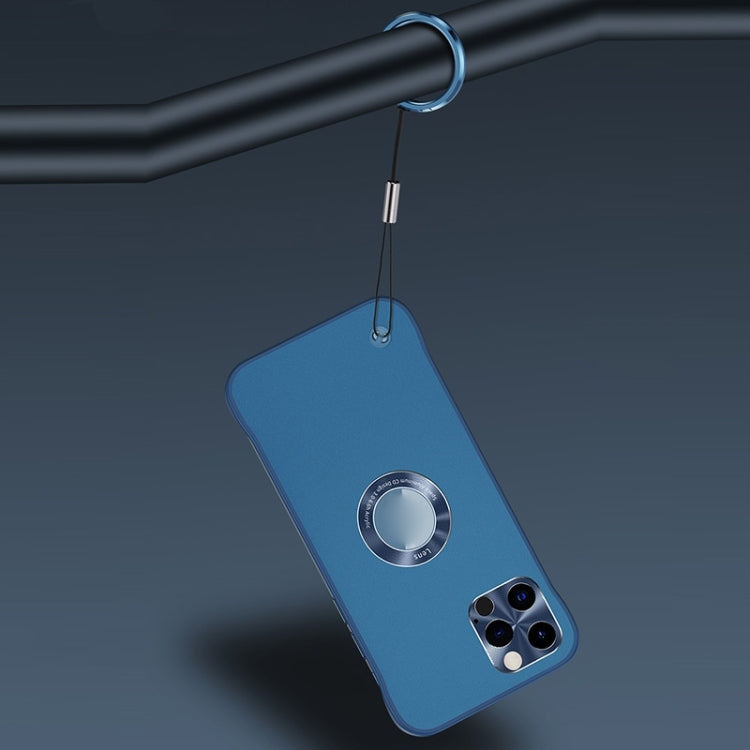 For iPhone 14 Plus Metal CD Texture Borderless Transparent Frosted Phone Case (Black)