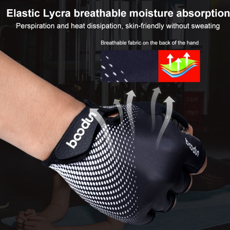 BOODUN 1096 Non-slip Wear-resistant Breathable Fitness Sports Silicone Gloves, Size:M