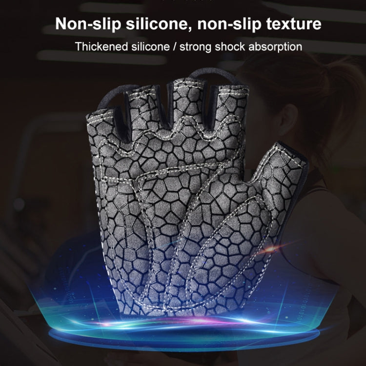 BOODUN 1096 Non-slip Wear-resistant Breathable Fitness Sports Silicone Gloves, Size:M