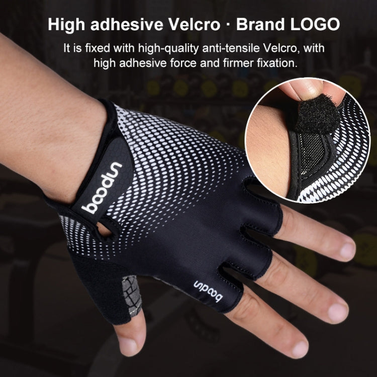 BOODUN 1096 Non-slip Wear-resistant Breathable Fitness Sports Silicone Gloves, Size:M
