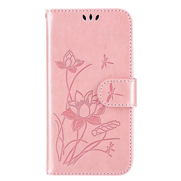 For iPhone 14 Pro Lotus Embossed Leather Phone Case