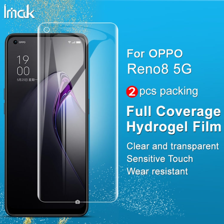 For OPPO Reno8 5G/Reno8 5G Global 2 PCS IMAK Curved Full Screen Hydrogel Film Front Protector