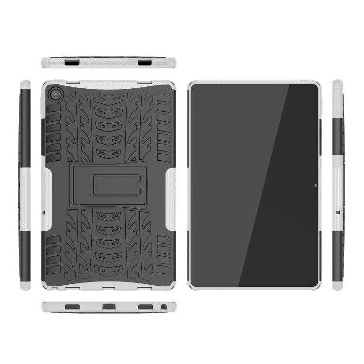 For Lenovo Tab M10 Plus 10.6 3rd Gen 2022 Tire Texture TPU+PC Shockproof Case with Holder