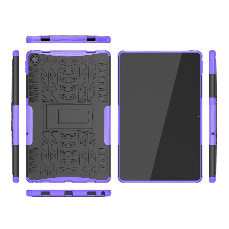 For Lenovo Tab M10 Plus 10.6 3rd Gen 2022 Tire Texture TPU+PC Shockproof Case with Holder