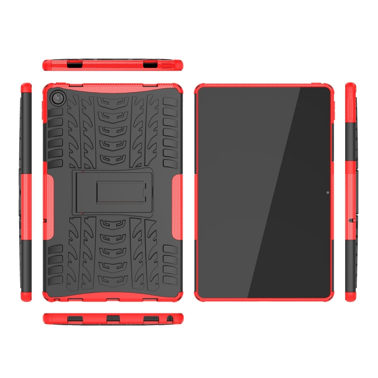 For Lenovo Tab M10 Plus 10.6 3rd Gen 2022 Tire Texture TPU+PC Shockproof Case with Holder