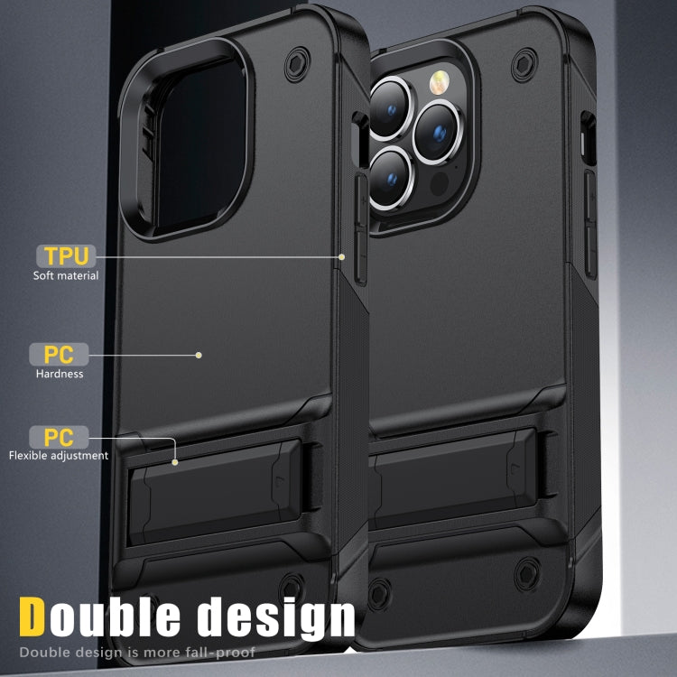 PC + TPU Shockproof Phone Case with Holder For iPhone 14 Pro