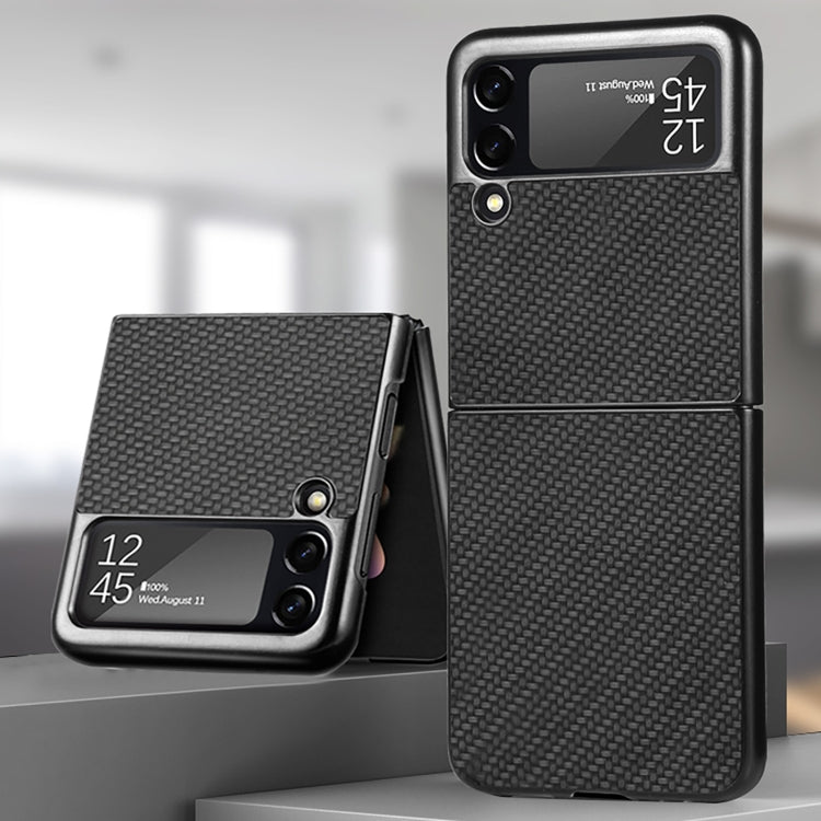 For Samsung Galaxy Z Flip4 Fiber Texture Fold Shockproof Phone Case