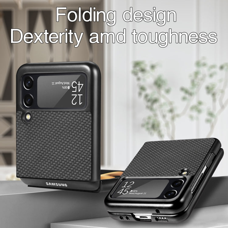 For Samsung Galaxy Z Flip4 Fiber Texture Fold Shockproof Phone Case