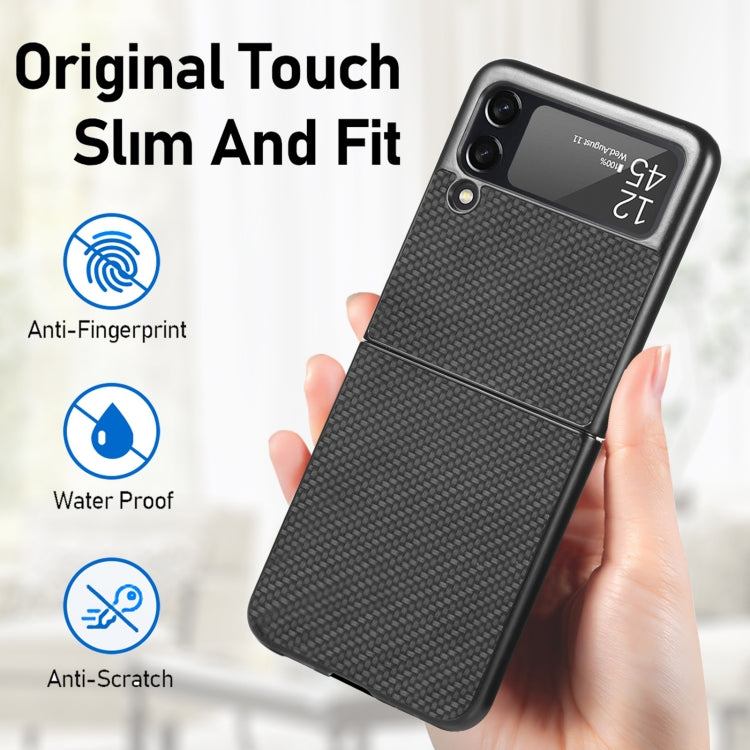 For Samsung Galaxy Z Flip4 Fiber Texture Fold Shockproof Phone Case