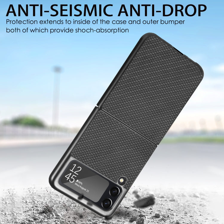 For Samsung Galaxy Z Flip4 Fiber Texture Fold Shockproof Phone Case