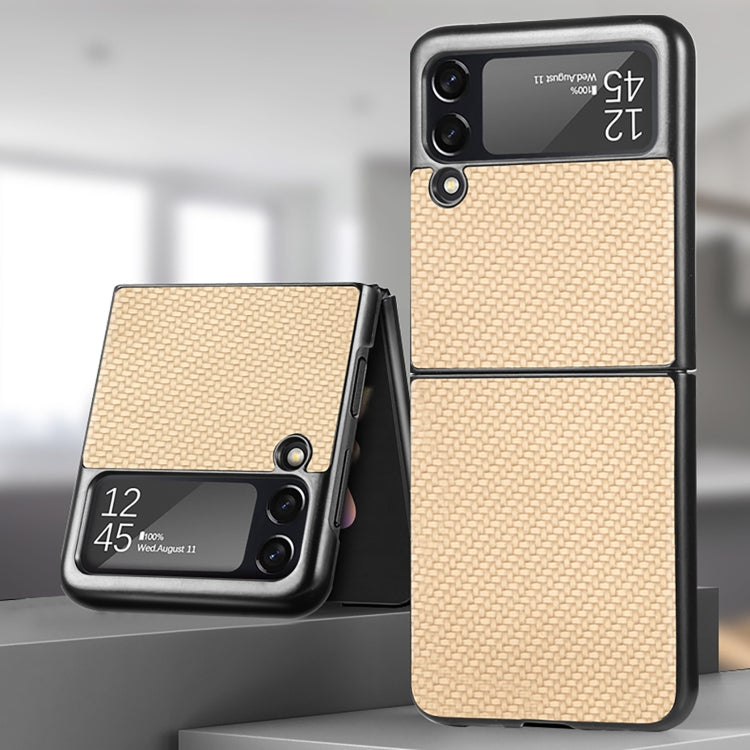 For Samsung Galaxy Z Flip4 Fiber Texture Fold Shockproof Phone Case