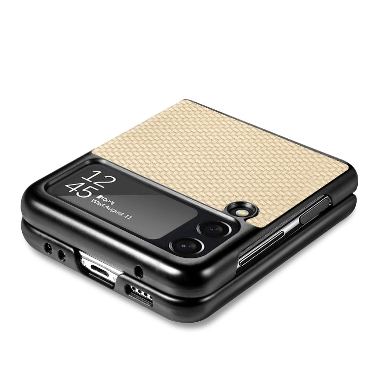 For Samsung Galaxy Z Flip4 Fiber Texture Fold Shockproof Phone Case