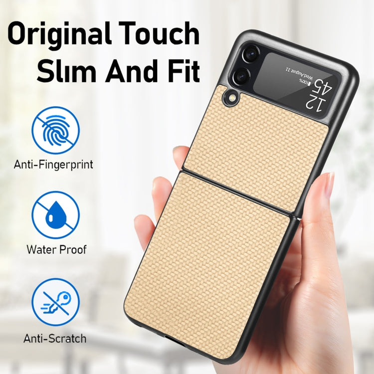 For Samsung Galaxy Z Flip4 Fiber Texture Fold Shockproof Phone Case