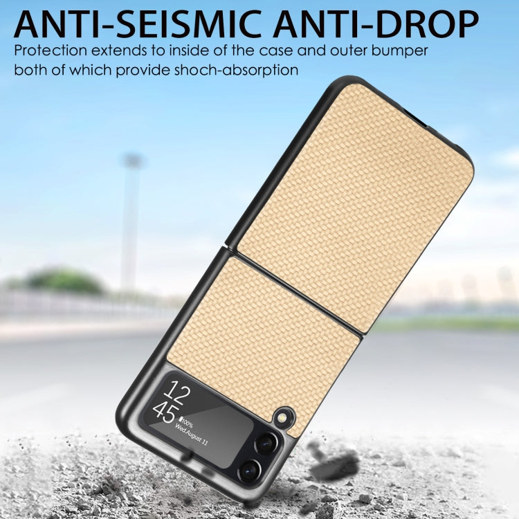 For Samsung Galaxy Z Flip4 Fiber Texture Fold Shockproof Phone Case