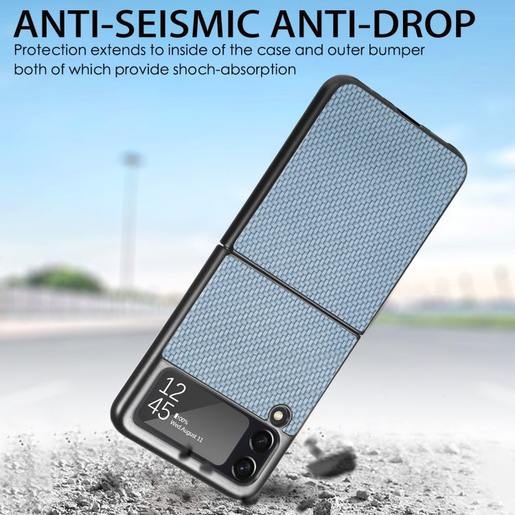 For Samsung Galaxy Z Flip4 Fiber Texture Fold Shockproof Phone Case