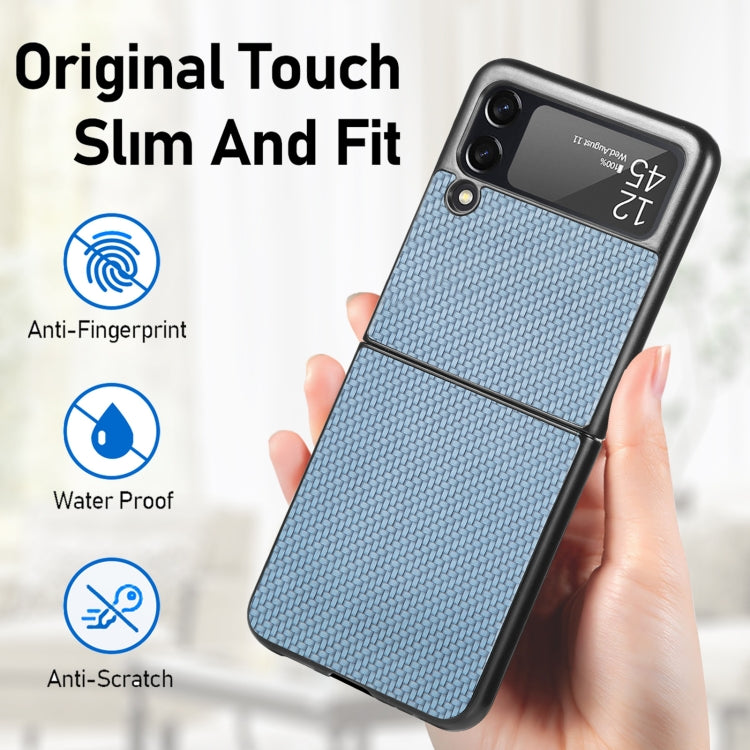 For Samsung Galaxy Z Flip4 Fiber Texture Fold Shockproof Phone Case