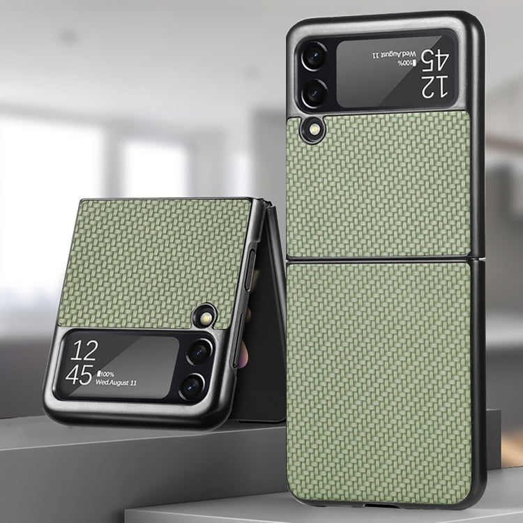 For Samsung Galaxy Z Flip4 Fiber Texture Fold Shockproof Phone Case