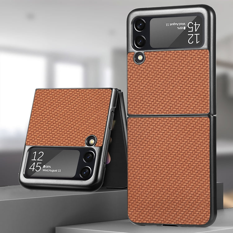 For Samsung Galaxy Z Flip4 Fiber Texture Fold Shockproof Phone Case