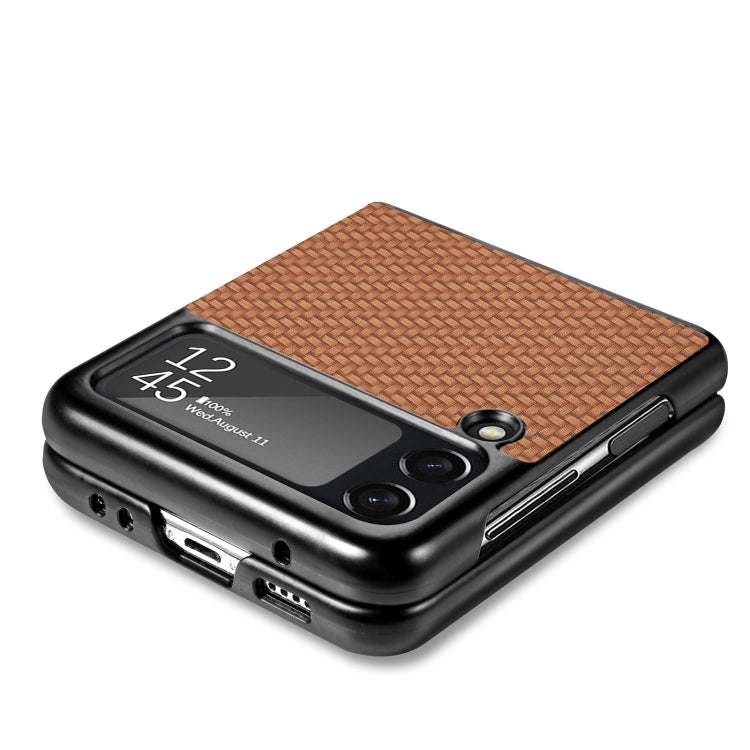 For Samsung Galaxy Z Flip4 Fiber Texture Fold Shockproof Phone Case