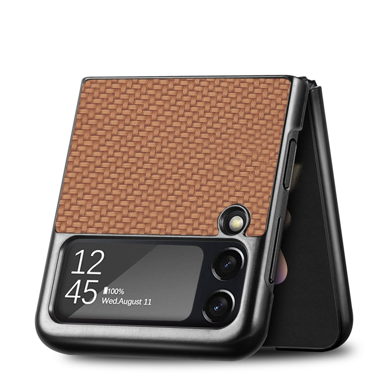 For Samsung Galaxy Z Flip4 Fiber Texture Fold Shockproof Phone Case