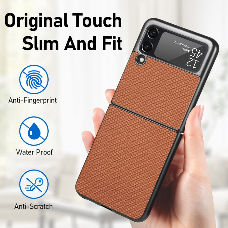 For Samsung Galaxy Z Flip4 Fiber Texture Fold Shockproof Phone Case