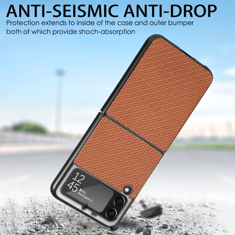 For Samsung Galaxy Z Flip4 Fiber Texture Fold Shockproof Phone Case