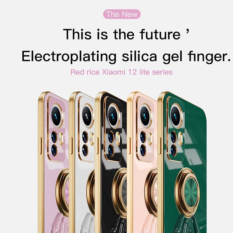 For Xiaomi 12 Lite 6D Electroplating Astronaut Ring Kickstand Phone Case