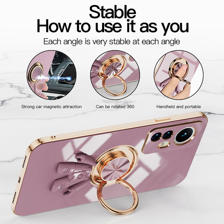 For Xiaomi 12 Lite 6D Electroplating Astronaut Ring Kickstand Phone Case