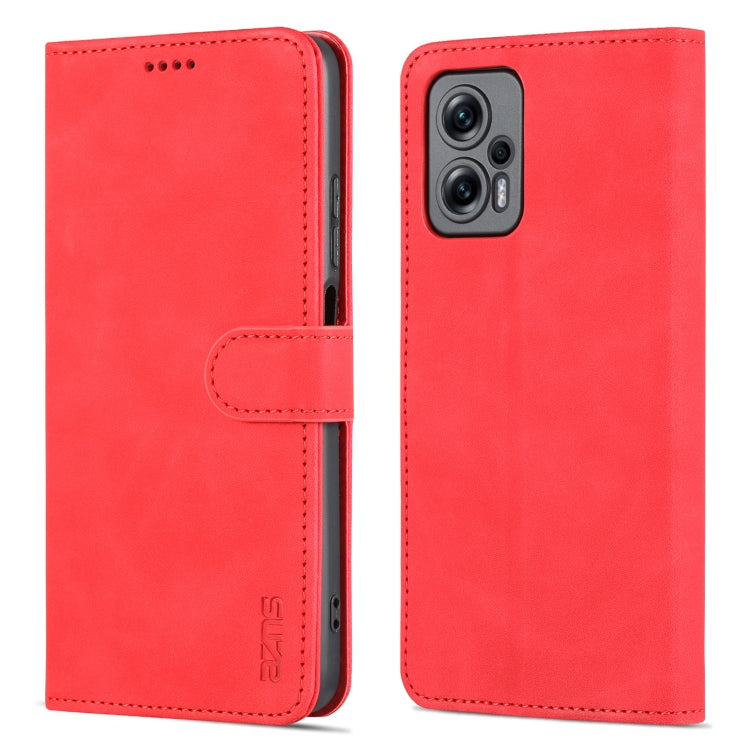 For Xiaomi Redmi Note 11T Pro/POCO X4 GT AZNS Skin Feel Calf Texture Flip Leather Phone Case