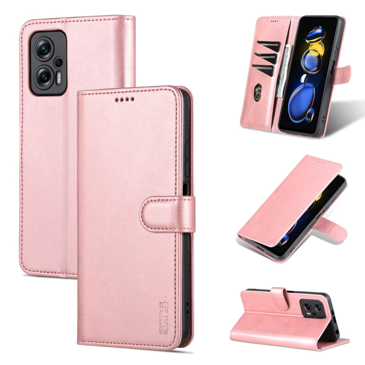 For Xiaomi Redmi Note 11T Pro/POCO X4 GT AZNS Skin Feel Calf Texture Flip Leather Phone Case