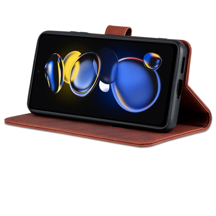 For Xiaomi Redmi Note 11T Pro/POCO X4 GT AZNS Skin Feel Calf Texture Flip Leather Phone Case